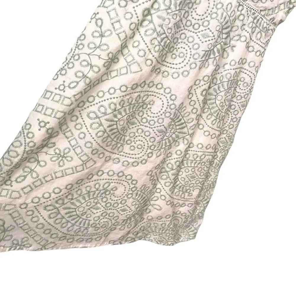 MINKPINK Ruffled Off-Shoulder Embroidered Patterned Mini Dress in Size XS